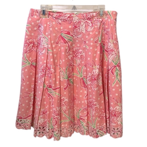 Lilly Pulitzer Dresses & Skirts - Lilly Pulitzer Ingrid Skirt in Pulitzers Prize, Pleated Eyelet Women’s Size 10